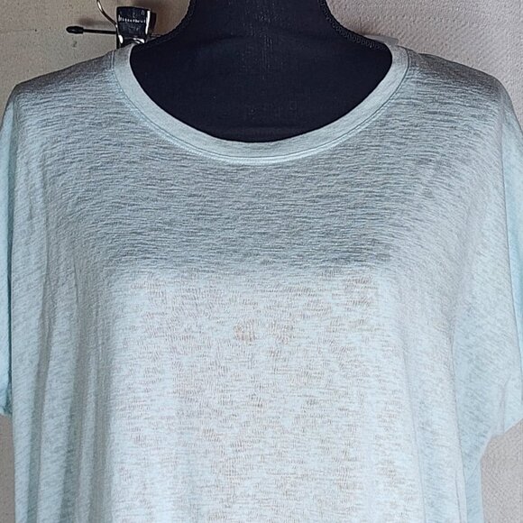 Athleta Modal Blend Light Sea Blue Knit Short Sleeve Athletic Pullover Tee Sz S - Picture 2 of 16